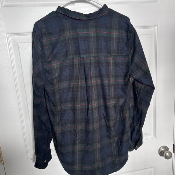 Abercrombie & Fitch A&F Women's Soft Flannel Shirt Xl Green Blue Red Plaid - Picture 5 of 9